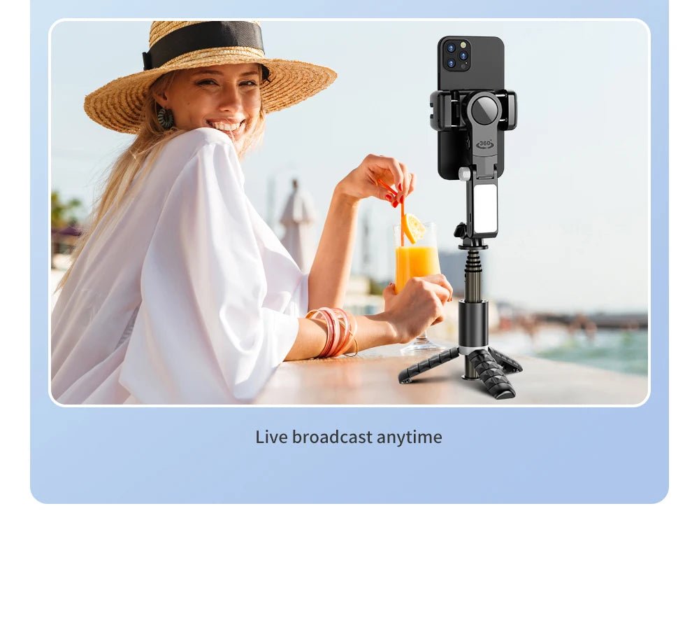 360 Rotation Following Shooting Mode Gimbal Stabilizer Selfie Stick Tripod Gimbal For iPhone Phone Smartphone Live Photography - Fix & Go360 Rotation Following Shooting Mode Gimbal Stabilizer Selfie Stick Tripod Gimbal For iPhone Phone Smartphone Live PhotographyVidéo & PhotoFix & Go