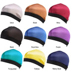 FATAON 4 PCS New Solid Color Wave Cap Men Soft Elastic Breathable Beanie Turban Hat Unisex Mode & AccessoiresFATAON