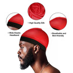 FATAON 4 PCS New Solid Color Wave Cap Men Soft Elastic Breathable Beanie Turban Hat Unisex Mode & AccessoiresFATAON
