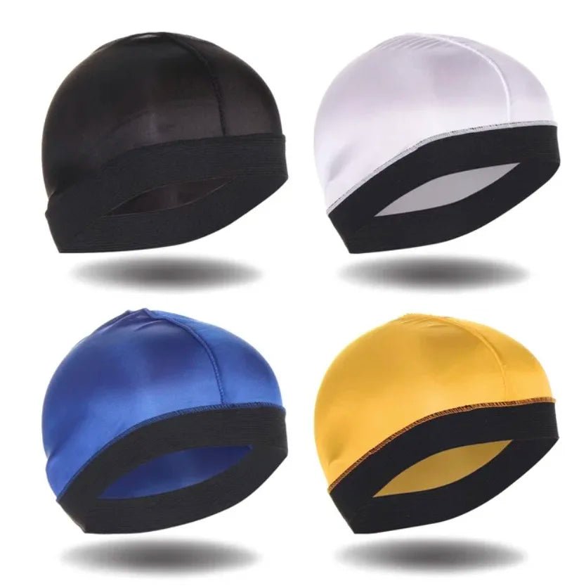 FATAON 4 PCS New Solid Color Wave Cap Men Soft Elastic Breathable Beanie Turban Hat Unisex Mode & AccessoiresFATAON