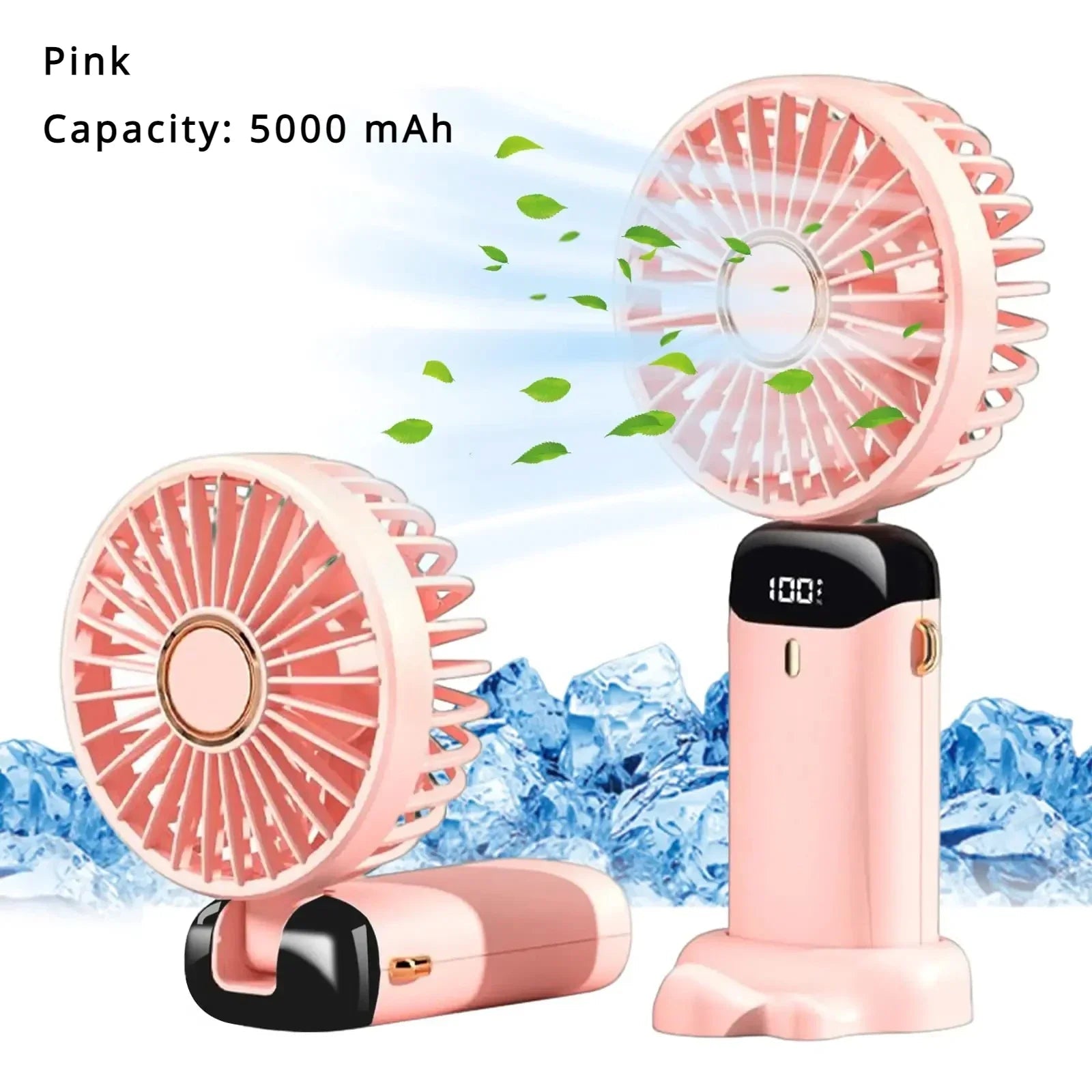 5000mAh Mini ventilateur portatif sans fil USB Rechargeable Portable affichage numérique support pour téléphone ventilateur 5 vitesses pliable cou ventilateurs suspendus - FATAON5000mAh Mini ventilateur portatif sans fil USB Rechargeable Portable affichage numérique support pour téléphone ventilateur 5 vitesses pliable cou ventilateurs suspendusTechnologie PortableFATAON