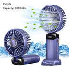 5000mAh Mini ventilateur portatif sans fil USB Rechargeable Portable affichage numérique support pour téléphone ventilateur 5 vitesses pliable cou ventilateurs suspendus - FATAON5000mAh Mini ventilateur portatif sans fil USB Rechargeable Portable affichage numérique support pour téléphone ventilateur 5 vitesses pliable cou ventilateurs suspendusTechnologie PortableFATAON
