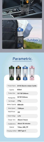 650ml Electric Protein Powder Mixing Cup Automatic Shaker Bottle Mixer Shake Bottle Milk Coffee Blender Kettle fro Gym Outdoor - Fix & Go650ml Electric Protein Powder Mixing Cup Automatic Shaker Bottle Mixer Shake Bottle Milk Coffee Blender Kettle fro Gym OutdoorFitness & SportFix & Go
