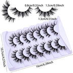 7 Pairs Fashionable Wet - Style False Eyelashes Set - D Curl Doll/Cat Eye/Anime/Cosplay Look,For Special Occasions and Daily Wear - Fix & Go7 Pairs Fashionable Wet - Style False Eyelashes Set - D Curl Doll/Cat Eye/Anime/Cosplay Look,For Special Occasions and Daily WearFix & Go