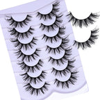 7 Pairs Fashionable Wet - Style False Eyelashes Set - D Curl Doll/Cat Eye/Anime/Cosplay Look,For Special Occasions and Daily Wear - Fix & Go7 Pairs Fashionable Wet - Style False Eyelashes Set - D Curl Doll/Cat Eye/Anime/Cosplay Look,For Special Occasions and Daily WearFix & Go