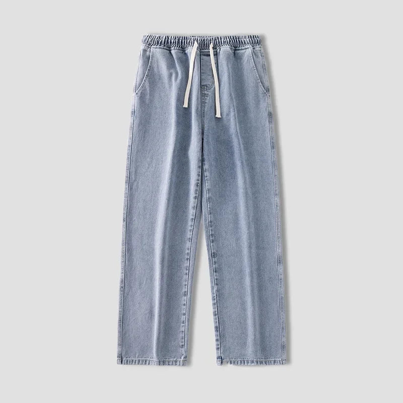 Autumn Korean Fashion Drawstring Y2K Jeans Homme Classic Baggy Straight Wide Leg Pants 2026 New Hip Hop Streetwear Casual Jean
