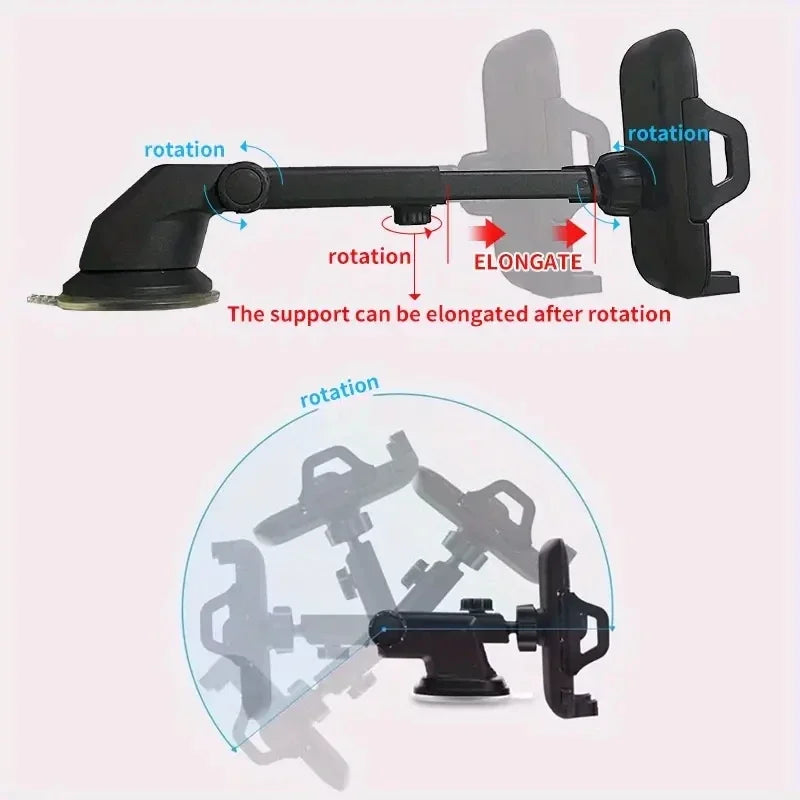 2026 NEW Universal Sucker Car Phone Holder 360° Windshield Car Dashboard Mobile Cell Support Bracket for Smartphones