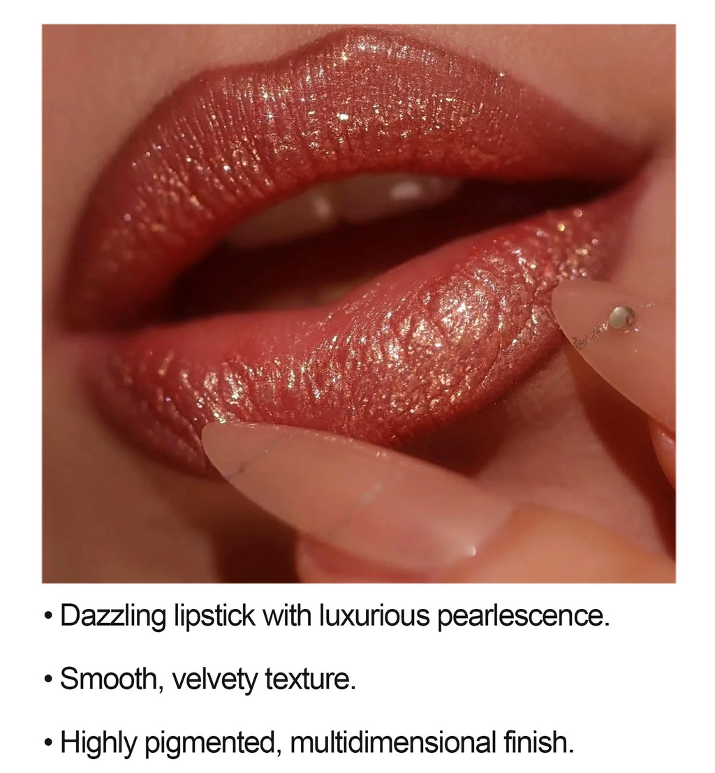 6 Colors Glitter Lipstick Waterproof Lasting Diamond Pearlescent Metallic Lipstick Pink Red Lip Gloss Women Lips Makeup Cosmetic