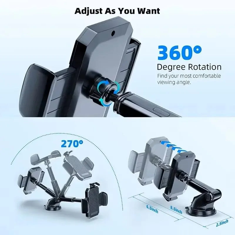 2026 NEW Universal Sucker Car Phone Holder 360° Windshield Car Dashboard Mobile Cell Support Bracket for Smartphones