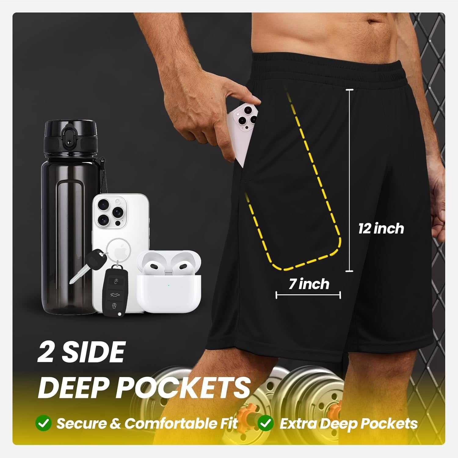 Athletic Shorts for Men with Pockets and Elastic Waistband Quick Dry Activewear - Fix & GoAthletic Shorts for Men with Pockets and Elastic Waistband Quick Dry ActivewearFix & Go