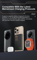Batterie externe portable magnétique QI 2.1 à charge rapide sans fil pour iPhone 12-17 Pro, Watch, Airpods 5000/10000mAh - FATAONBatterie externe portable magnétique QI 2.1 à charge rapide sans fil pour iPhone 12-17 Pro, Watch, Airpods 5000/10000mAhFATAON