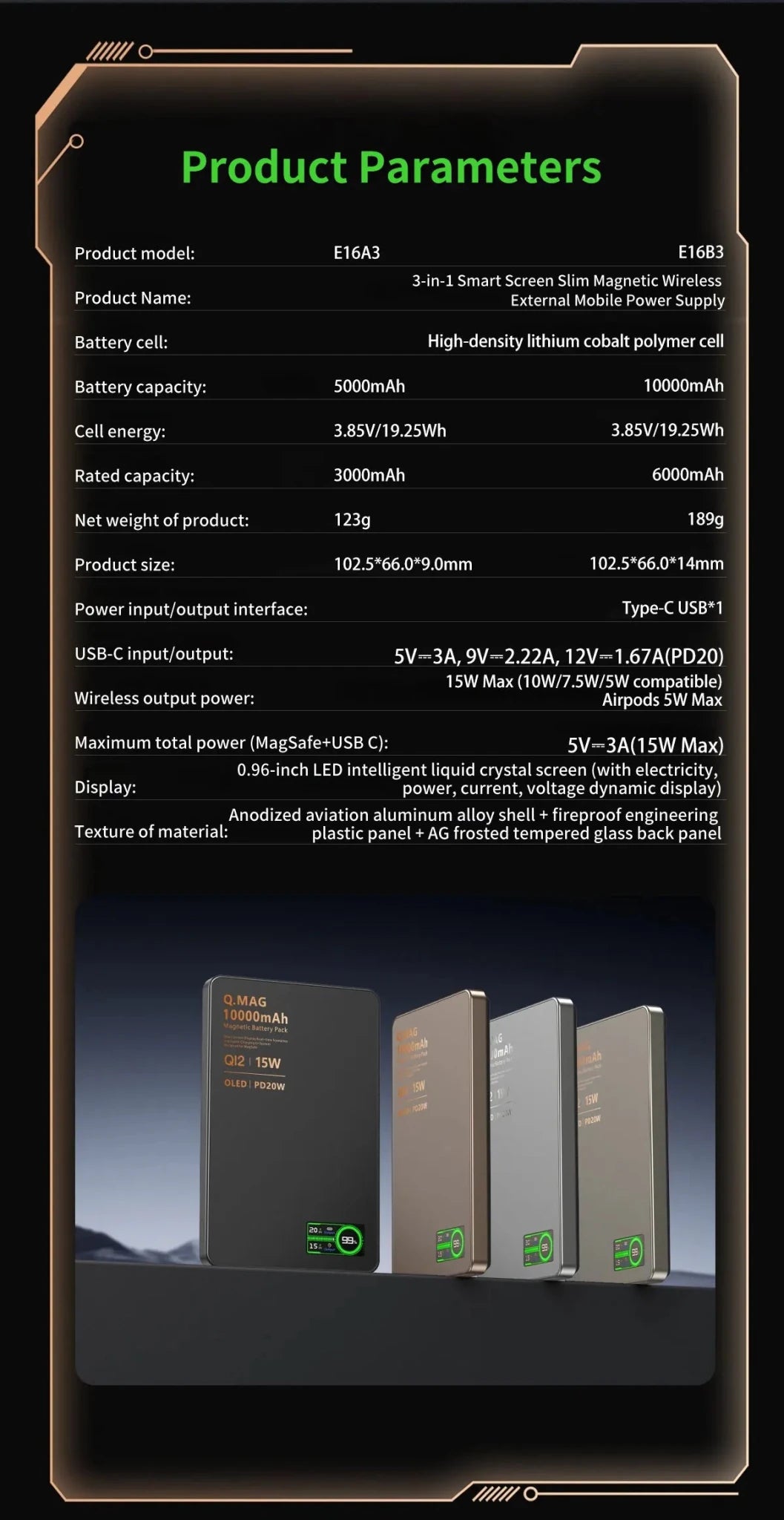 Batterie externe portable magnétique QI 2.1 à charge rapide sans fil pour iPhone 12-17 Pro, Watch, Airpods 5000/10000mAh - FATAONBatterie externe portable magnétique QI 2.1 à charge rapide sans fil pour iPhone 12-17 Pro, Watch, Airpods 5000/10000mAhFATAON