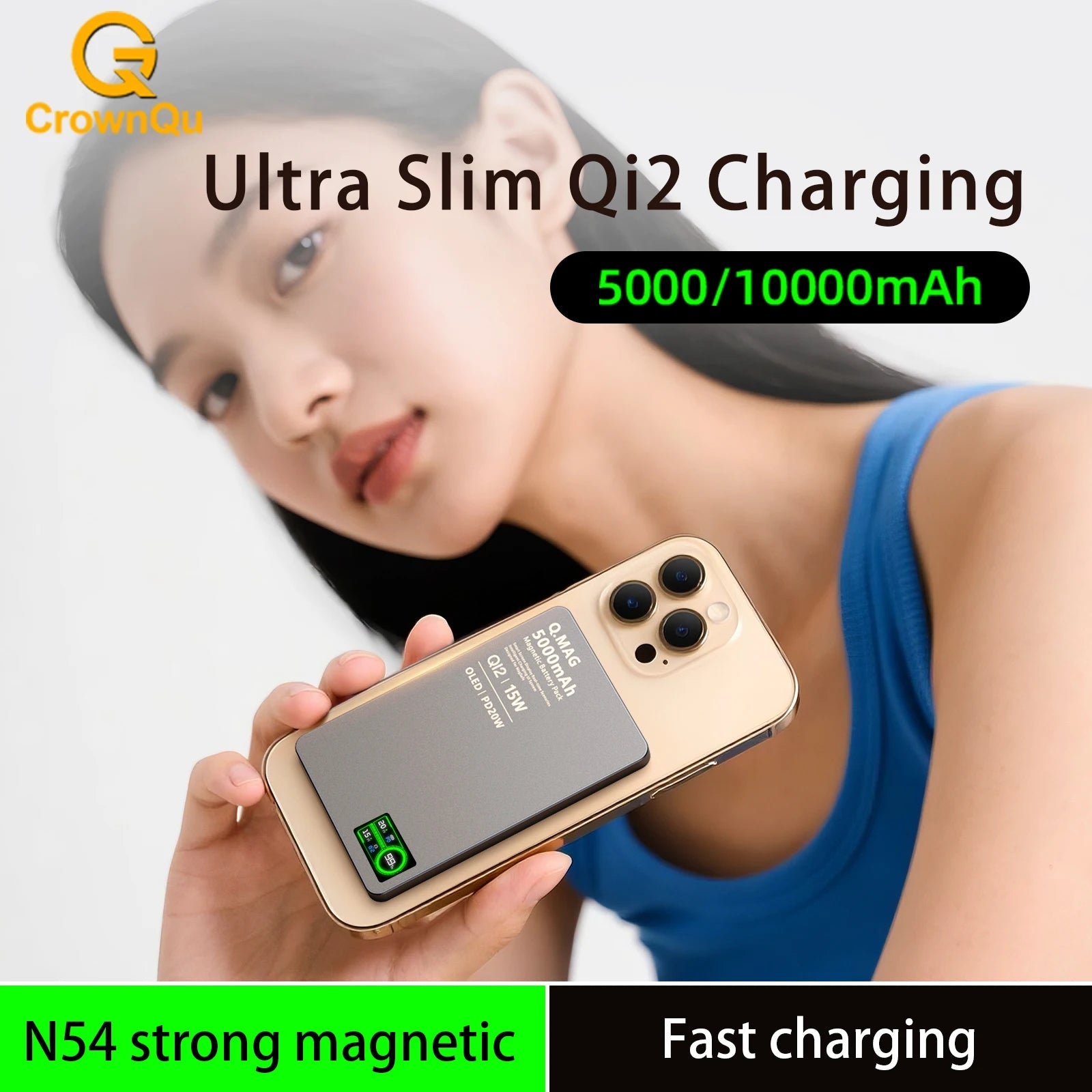 Batterie externe portable magnétique QI 2.1 à charge rapide sans fil pour iPhone 12-17 Pro, Watch, Airpods 5000/10000mAh - FATAONBatterie externe portable magnétique QI 2.1 à charge rapide sans fil pour iPhone 12-17 Pro, Watch, Airpods 5000/10000mAhFATAON