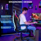 Big and Tall Gaming Chair with Speakers and RGB Lights, Gamer Chair with Footrest, Lumbar Support Height Adjustable 360 - Swivel Seat and Headrest for Adults, 400Lbs - Fix & GoBig and Tall Gaming Chair with Speakers and RGB Lights, Gamer Chair with Footrest, Lumbar Support Height Adjustable 360 - Swivel Seat and Headrest for Adults, 400LbsFix & Go