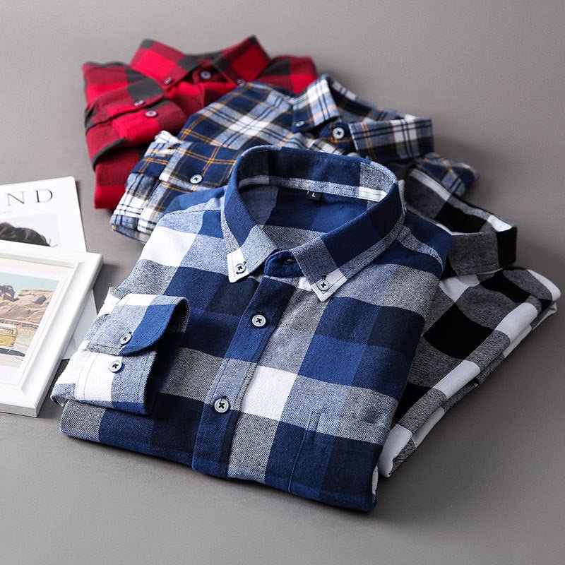 Casual All - Match Plaid Long - Sleeved Shirt Men - Fix & GoCasual All - Match Plaid Long - Sleeved Shirt MenFix & Go