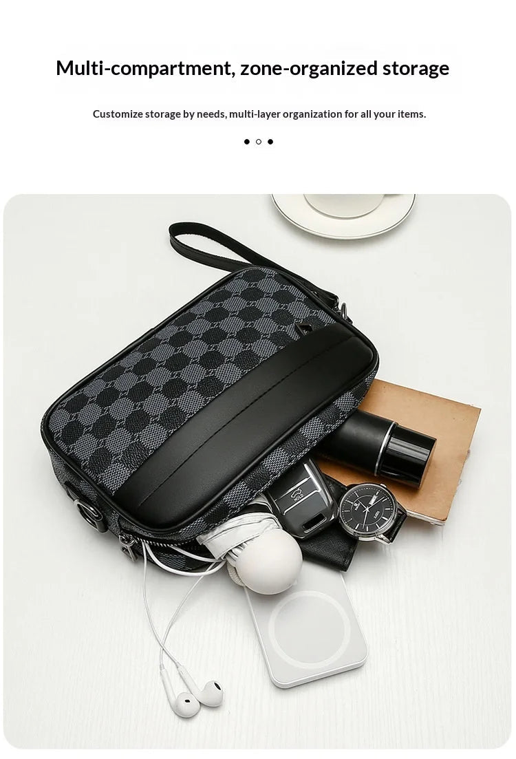 Cross - border New Niche Men's Backpack Shoulder Crossbody Bag Trendy Casual Fashion PU Waterproof Small Square Spring 2026 Street - FATAONCross - border New Niche Men's Backpack Shoulder Crossbody Bag Trendy Casual Fashion PU Waterproof Small Square Spring 2026 StreetMode & AccessoiresFATAON