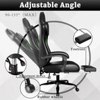 Ergonomic Gaming Chair, Electronic Gaming Chair with Pocket Spring Pad and Footrest, Height Adjustable Computer Chair - Fix & GoErgonomic Gaming Chair, Electronic Gaming Chair with Pocket Spring Pad and Footrest, Height Adjustable Computer ChairFix & Go