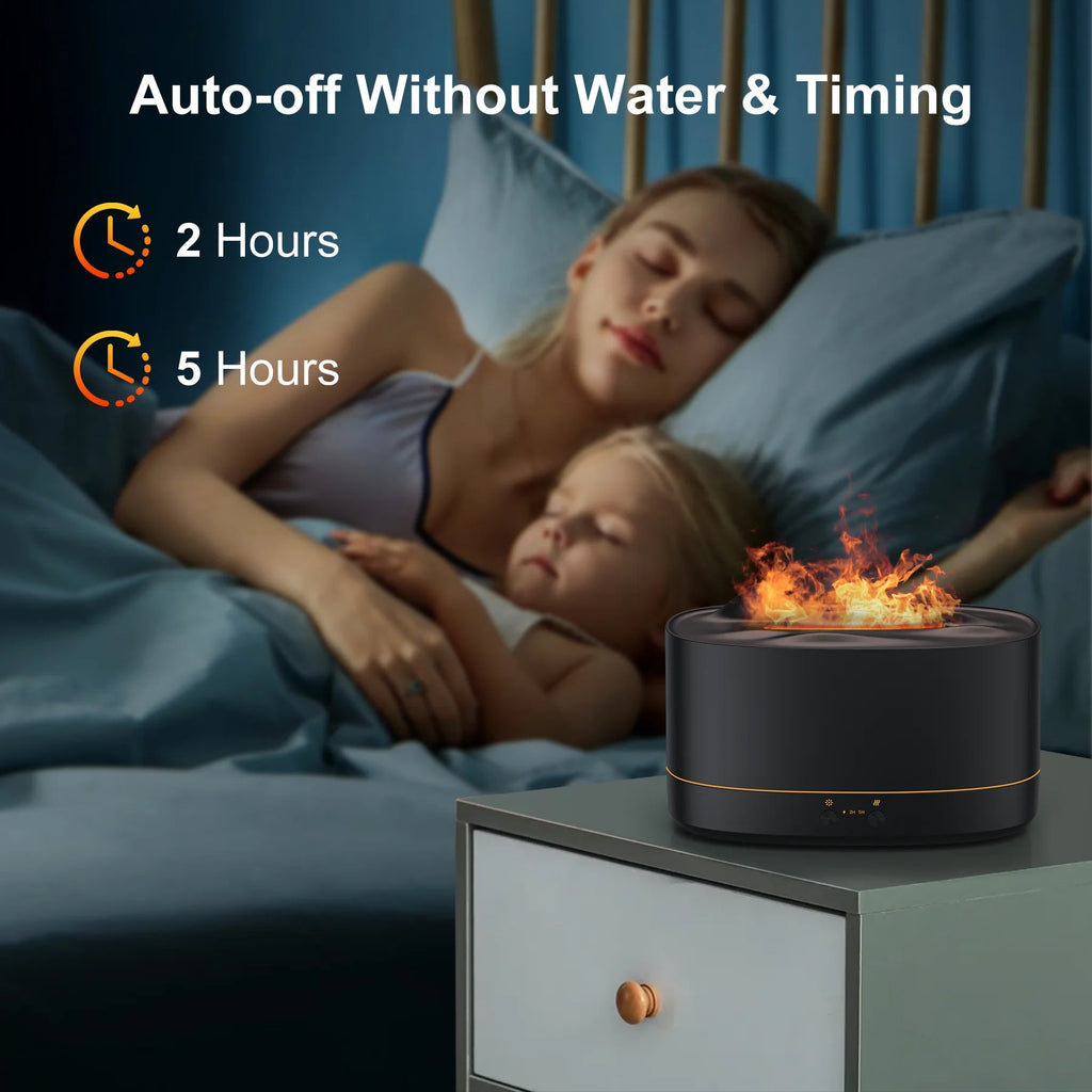 Essential Oil Diffuser, 7 Color Flame Diffuser Humidifier, 200Ml Time Setting for Home, Room, Black - Fix & GoEssential Oil Diffuser, 7 Color Flame Diffuser Humidifier, 200Ml Time Setting for Home, Room, BlackFix & Go