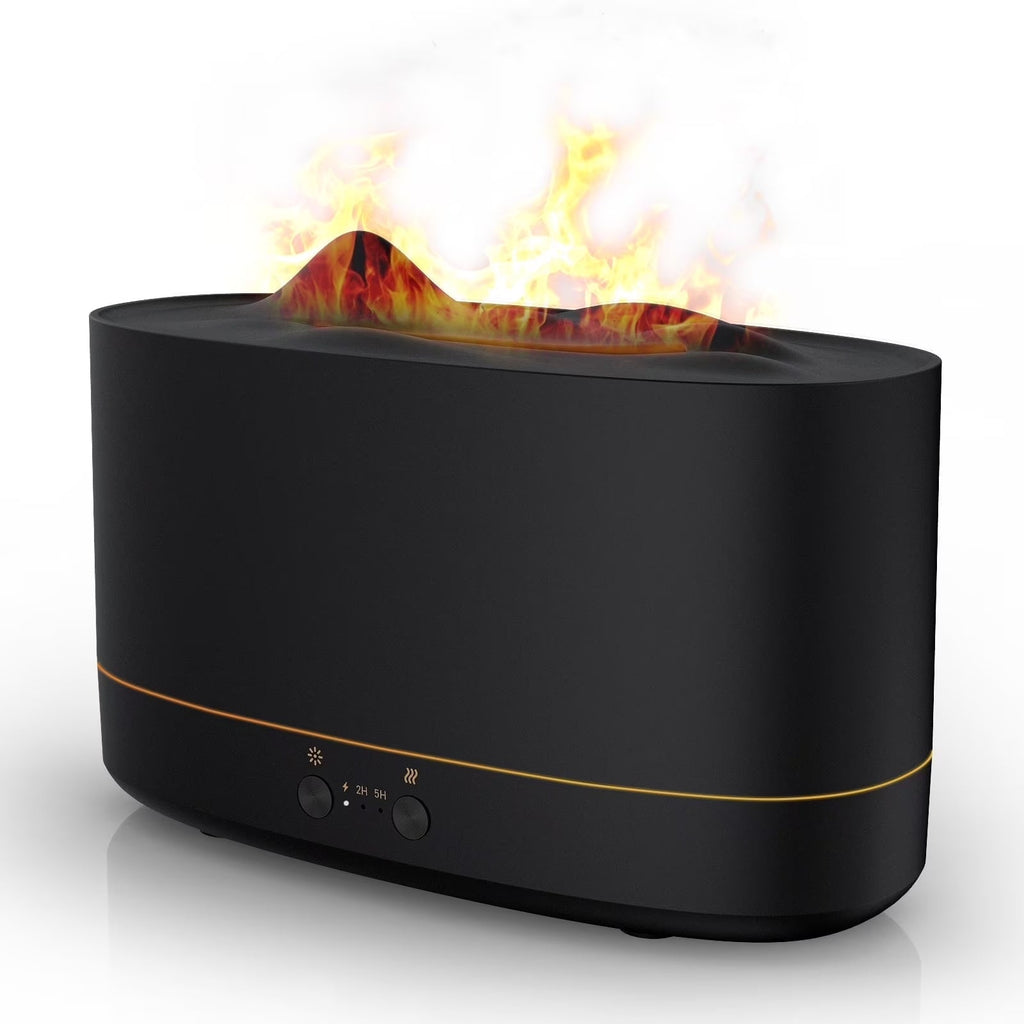 Essential Oil Diffuser, 7 Color Flame Diffuser Humidifier, 200Ml Time Setting for Home, Room, Black - Fix & GoEssential Oil Diffuser, 7 Color Flame Diffuser Humidifier, 200Ml Time Setting for Home, Room, BlackFix & Go