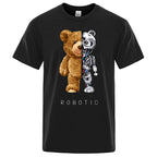 Funny Ted Bear Robot Tshirt Robotic Bear Men Short Sleeve Fashion Casual Clothing Summer Cotton Tees Oversized Street T-Shirts - Fix & GoFunny Ted Bear Robot Tshirt Robotic Bear Men Short Sleeve Fashion Casual Clothing Summer Cotton Tees Oversized Street T-ShirtsFix & Go