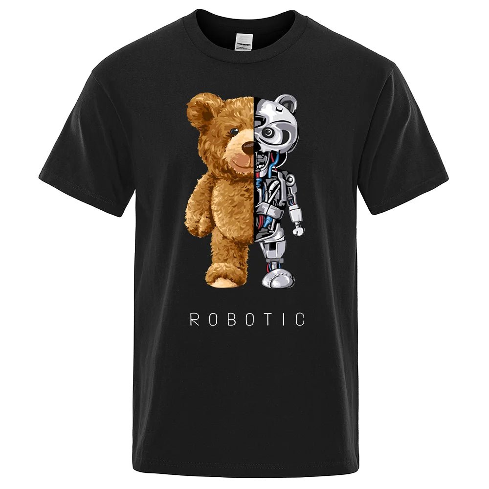 Funny Ted Bear Robot Tshirt Robotic Bear Men Short Sleeve Fashion Casual Clothing Summer Cotton Tees Oversized Street T-Shirts - Fix & GoFunny Ted Bear Robot Tshirt Robotic Bear Men Short Sleeve Fashion Casual Clothing Summer Cotton Tees Oversized Street T-ShirtsFix & Go