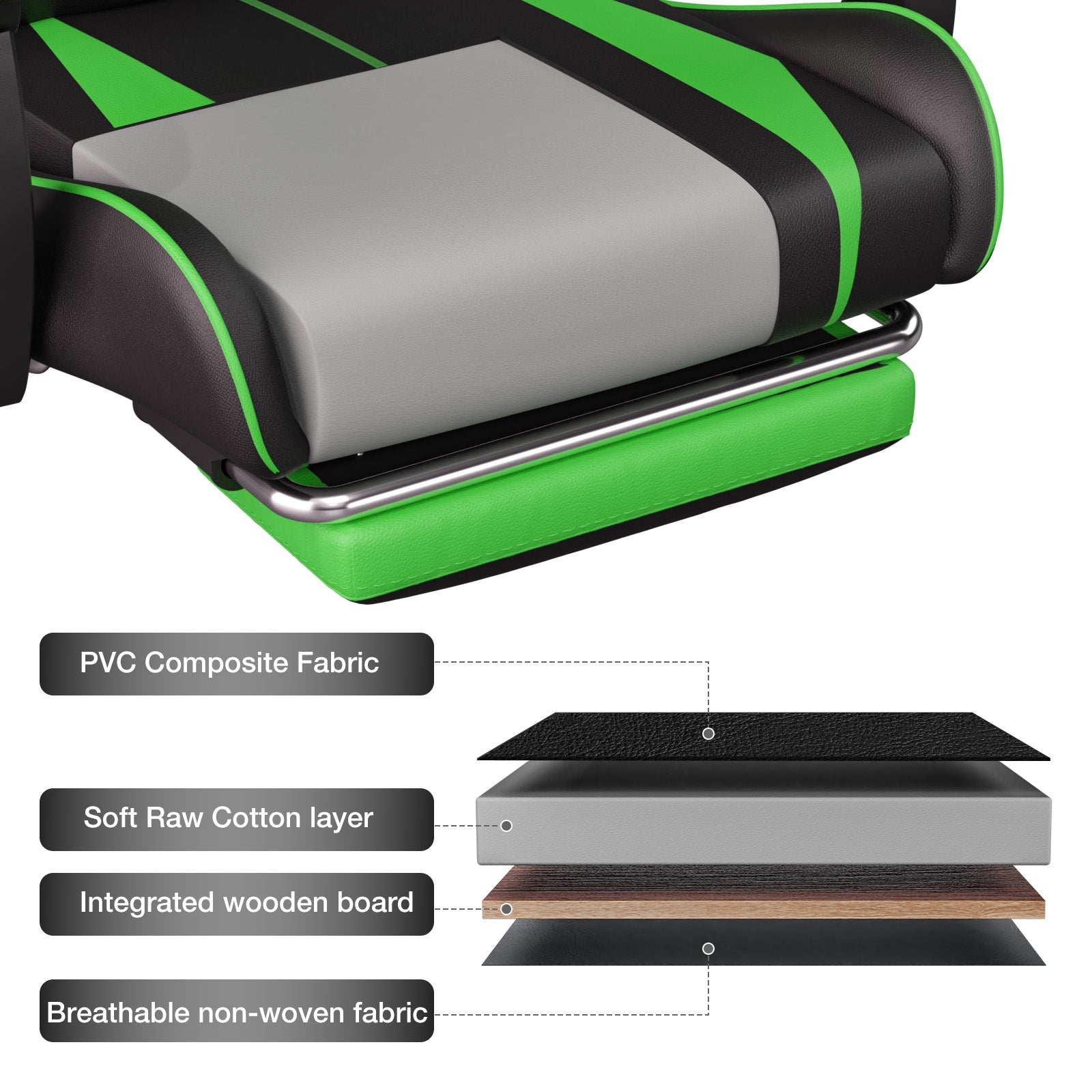 Ergonomic Gaming Chair with Massage, Footrest, Swivel Seat & Headrest - Streaming & GamingFATAON