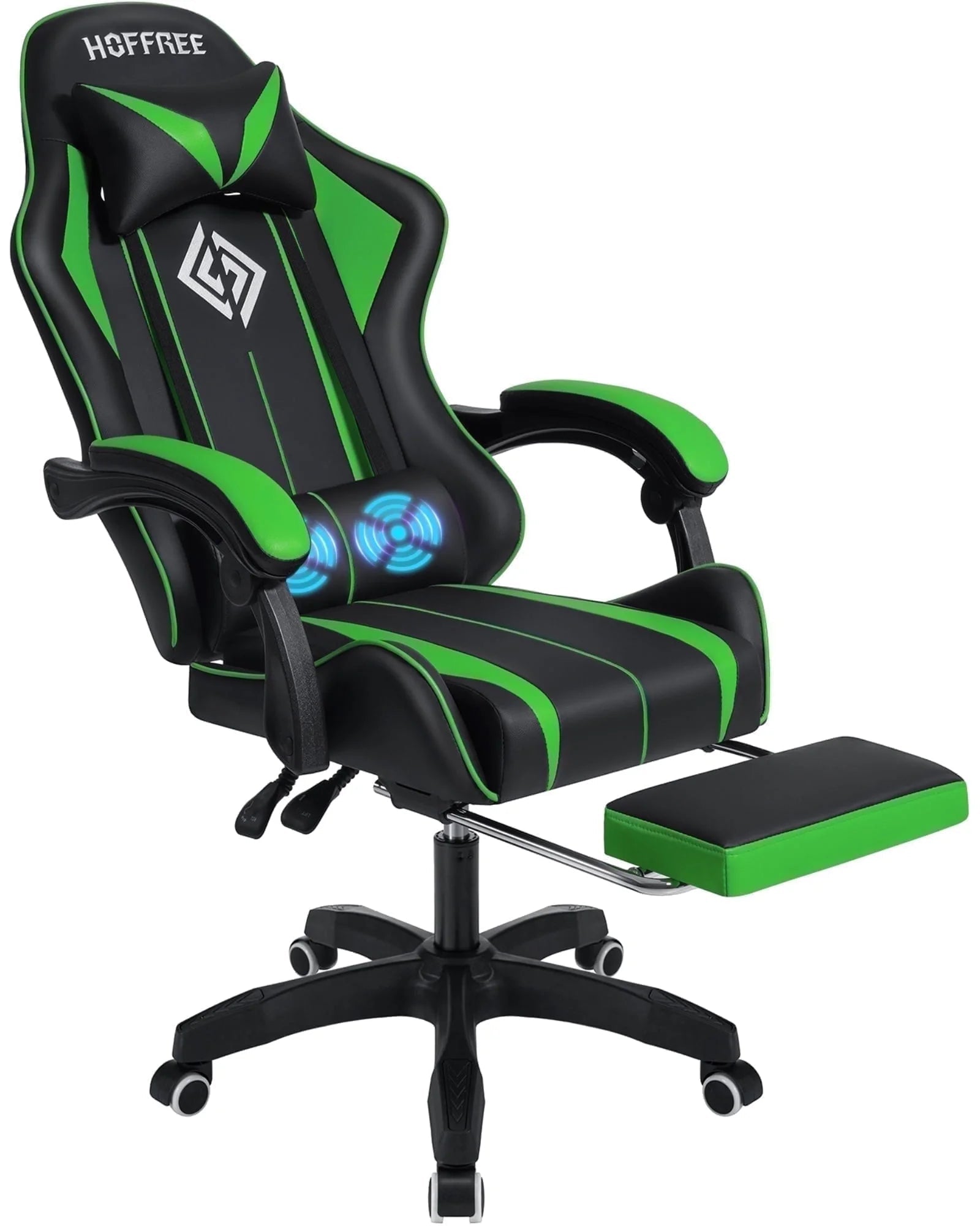 Ergonomic Gaming Chair with Massage, Footrest, Swivel Seat & Headrest - Streaming & GamingFATAON