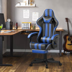 #Gamer Chair for Adult, Ergonomic Office Chair with Massage Lumbar Pillow, with Swivel BlueStreaming & GamingFATAON