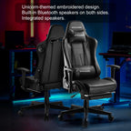 GTRACING Music Gaming Chair with Footrest Ergonomic Reclining PU Leather Office Chair, Black - Fix & GoGTRACING Music Gaming Chair with Footrest Ergonomic Reclining PU Leather Office Chair, BlackFix & Go