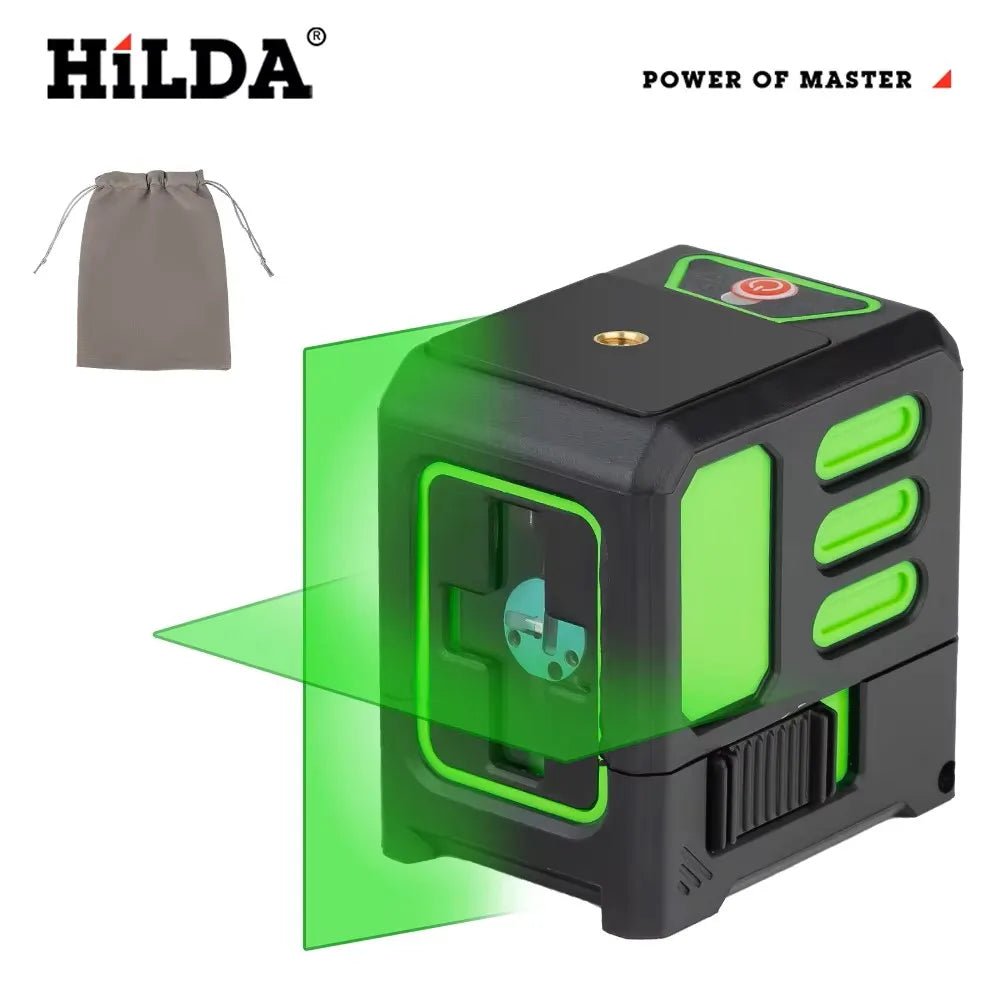HILDA Laser Level Meter 2 - Lines Cross Green Level Laser Horizontal & Vertical Nivel Laser Self - Leveling - Fix & GoHILDA Laser Level Meter 2 - Lines Cross Green Level Laser Horizontal & Vertical Nivel Laser Self - LevelingOutils & MesureFix & Go