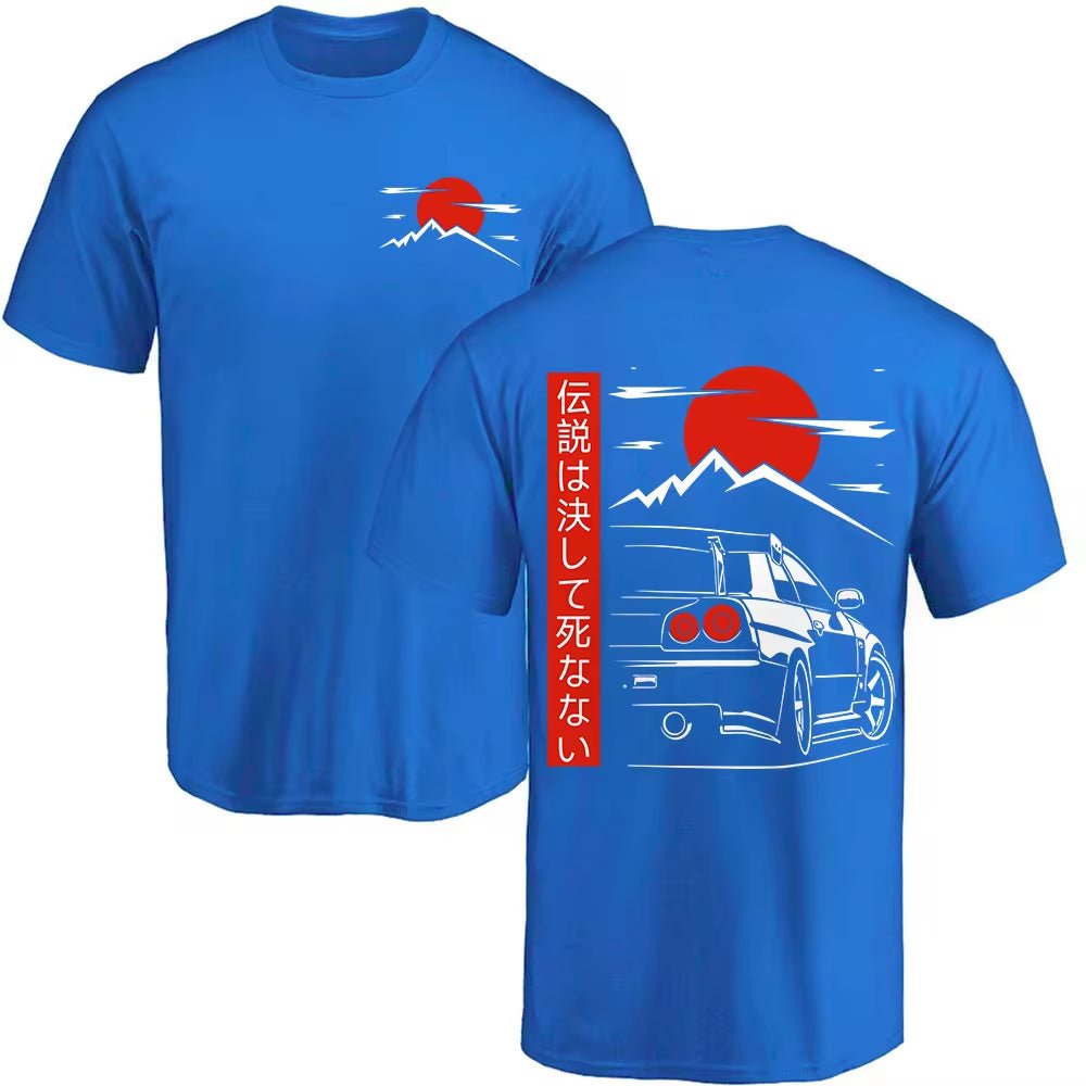 Japanese Style Car JDM Culture GTR Racing T Shirts Back Print Street Wear Original Design Oversized 100% Cotton Tops Tee Homme - Fix & GoJapanese Style Car JDM Culture GTR Racing T Shirts Back Print Street Wear Original Design Oversized 100% Cotton Tops Tee HommeFix & Go