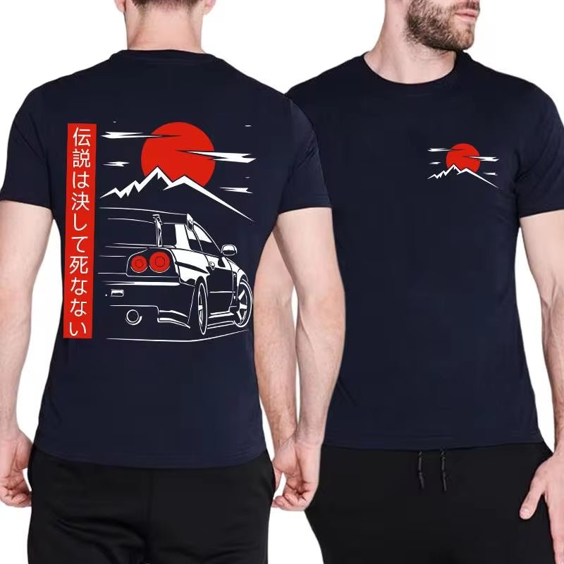 Japanese Style Car JDM Culture GTR Racing T Shirts Back Print Street Wear Original Design Oversized 100% Cotton Tops Tee Homme - Fix & GoJapanese Style Car JDM Culture GTR Racing T Shirts Back Print Street Wear Original Design Oversized 100% Cotton Tops Tee HommeFix & Go