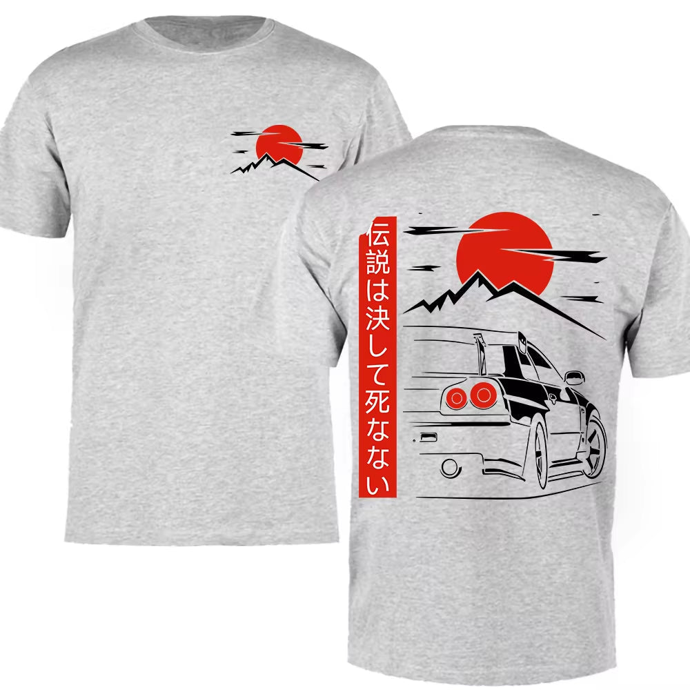 Japanese Style Car JDM Culture GTR Racing T Shirts Back Print Street Wear Original Design Oversized 100% Cotton Tops Tee Homme - Fix & GoJapanese Style Car JDM Culture GTR Racing T Shirts Back Print Street Wear Original Design Oversized 100% Cotton Tops Tee HommeFix & Go