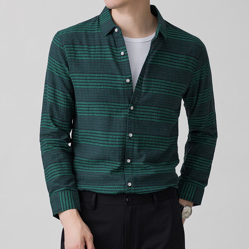 Long Sleeve Shirt Light Business Casual Linen Striped Shirt for Men - Fix & GoLong Sleeve Shirt Light Business Casual Linen Striped Shirt for MenFix & Go