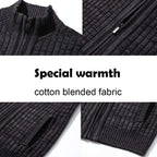 Men'S Cardigan Sweaters Full Zip up Stand Collar Slim Fit Casual Knitted Sweater with 2 Front Pockets - Fix & GoMen'S Cardigan Sweaters Full Zip up Stand Collar Slim Fit Casual Knitted Sweater with 2 Front PocketsFix & Go