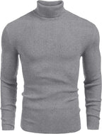 Mens Ribbed Slim Fit Knitted Pullover Casual Turtleneck Sweater - Fix & GoMens Ribbed Slim Fit Knitted Pullover Casual Turtleneck SweaterFix & Go