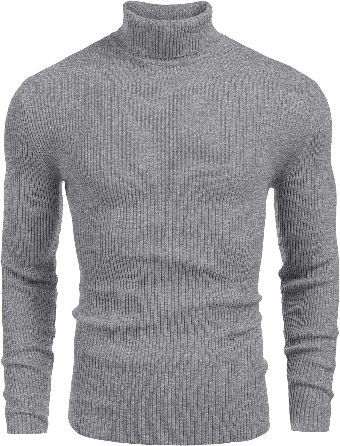 Mens Ribbed Slim Fit Knitted Pullover Casual Turtleneck Sweater - Fix & GoMens Ribbed Slim Fit Knitted Pullover Casual Turtleneck SweaterFix & Go