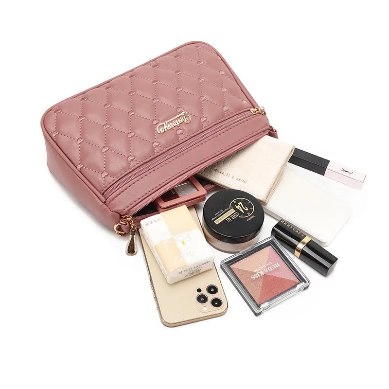 PU Leather Crossbody Bags Zipper New Fashion Shoulder Bag for Women Large Capacity Embroidery Thread Small Purse and Handbags - FATAONPU Leather Crossbody Bags Zipper New Fashion Shoulder Bag for Women Large Capacity Embroidery Thread Small Purse and HandbagsMode & AccessoiresFATAON