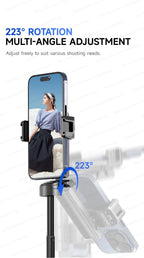 TOKQI Tripod Extendable Selfie Stick Phone Holder Mini Quadpod for Mobile Phone Vlog Video Recording with Zoom, Optional Light - Fix & GoTOKQI Tripod Extendable Selfie Stick Phone Holder Mini Quadpod for Mobile Phone Vlog Video Recording with Zoom, Optional LightVidéo & PhotoFix & Go