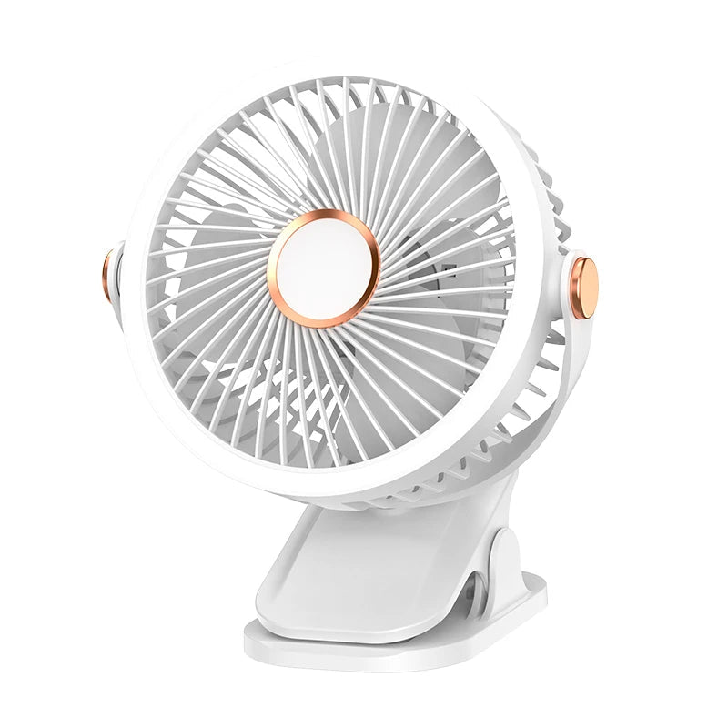 Ventilateur portable à clipser avec lumière LED, 720 ° Mini ventilateur rotatif rechargeable par USB, ventilateur de refroidissement silencieux à 5 vitesses pour la maison, le bureau et le camping - FATAONVentilateur portable à clipser avec lumière LED, 720 ° Mini ventilateur rotatif rechargeable par USB, ventilateur de refroidissement silencieux à 5 vitesses pour la maison, le bureau et le campingMaison & BricolageFATAON